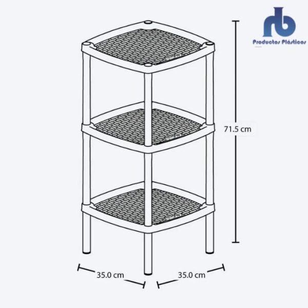 Mesa Multiusos Cuadrada de 3 Niveles
